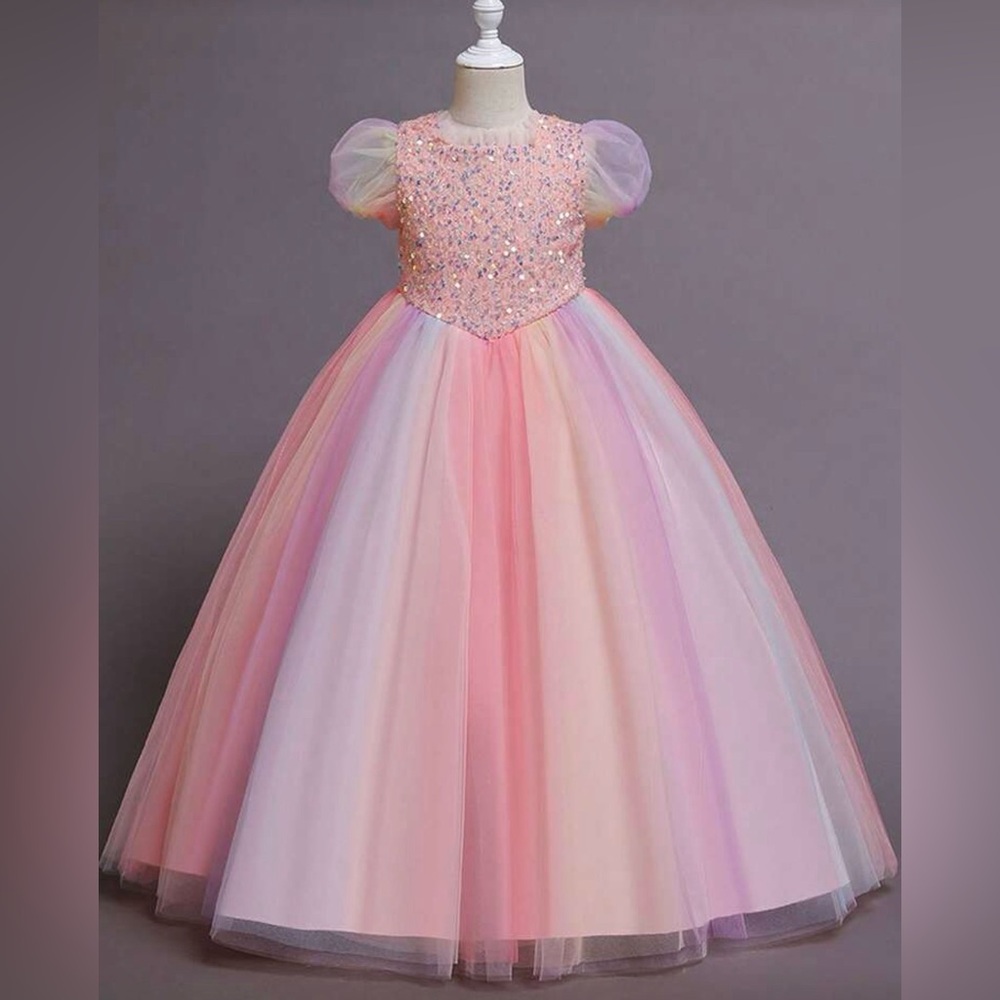 Girls Sequin Tulle Dress